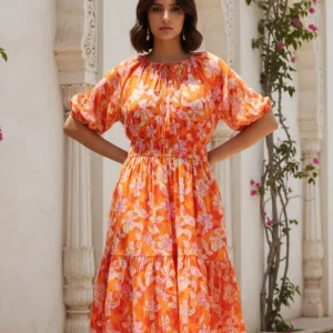 WOMEN PRINTED FLORAL DRESS