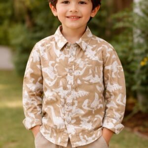 KIDS BOYS SHIRTS F/S - BEIGE