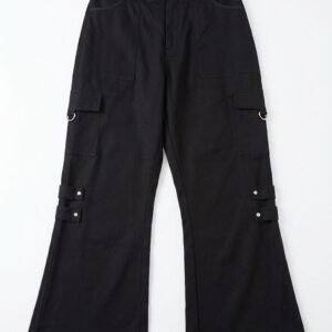 LADIES CARGO BLACK WITH FANCY LOOP